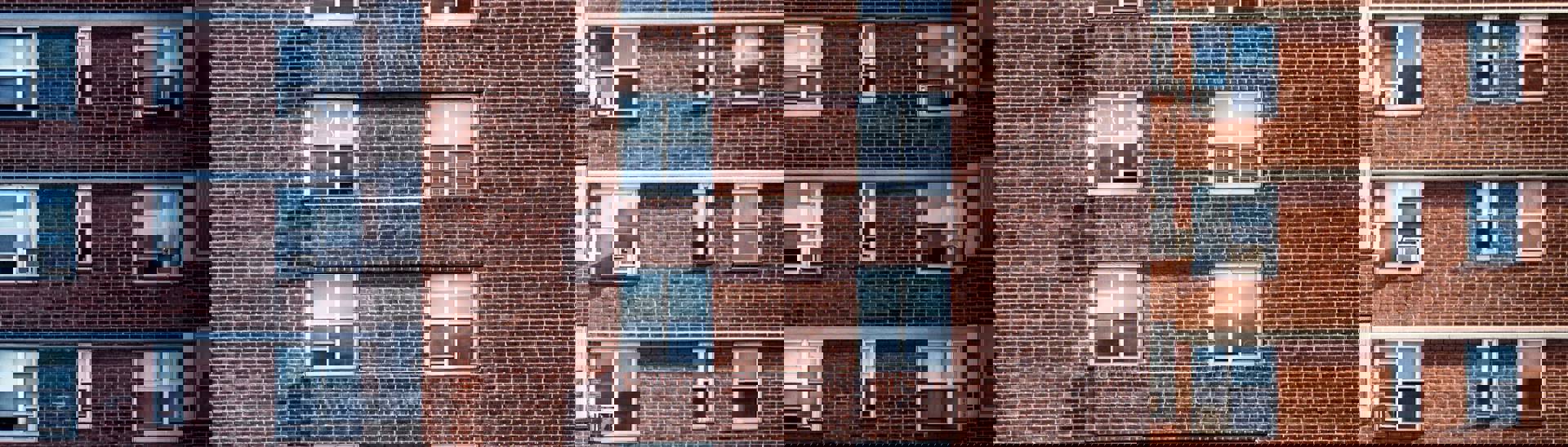 Side view of apartment windows